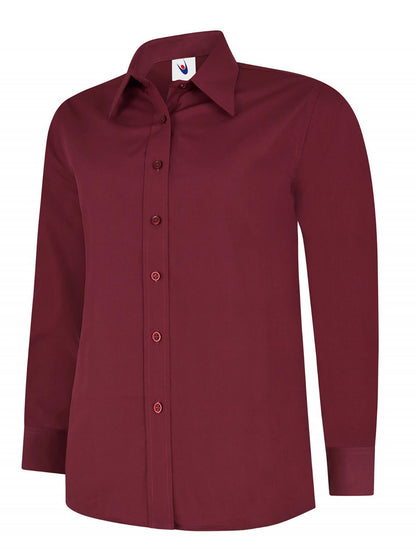 Ladies Poplin Full Sleeve Shirt - UC711 - Burgundy - Customisable Shirts