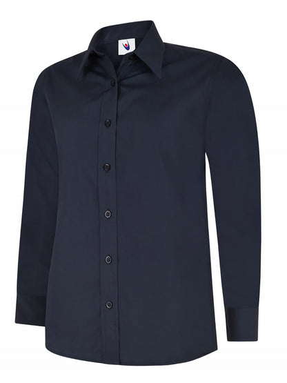 Ladies Poplin Full Sleeve Shirt - UC711 - Navy - Customisable Shirts