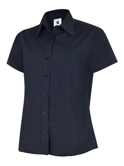 Ladies Poplin Half Sleeve Shirt - UC712 - Navy - Customisable Shirts