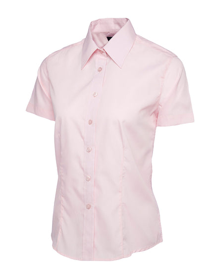 Ladies Poplin Half Sleeve Shirt - UC712 - Pink - Customisable Shirts