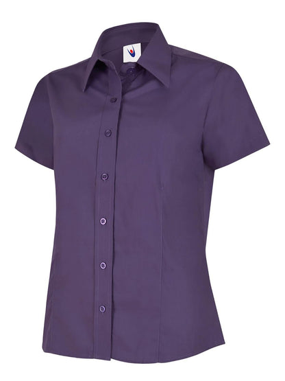 Uneek Ladies Poplin Half Sleeve Shirt UC712 - Purple - Customisable Shirts