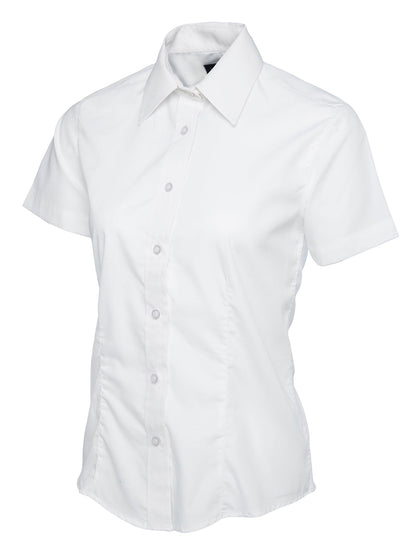 Ladies Poplin Half Sleeve Shirt - UC712 - White - Customisable Shirts