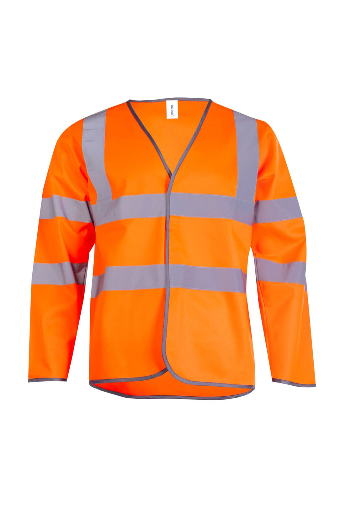 Uneek Long Sleeve Hi Vis Safety Waistcoat UC802 - Orange - Customisable HIVIZ