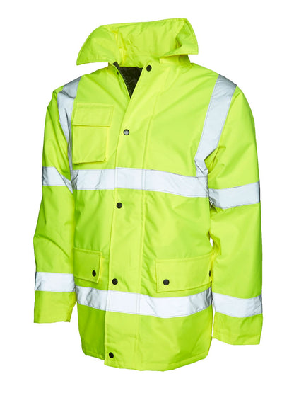 Uneek Hi Vis Road Safety Jacket UC803 - Yellow - Customisable Jacket