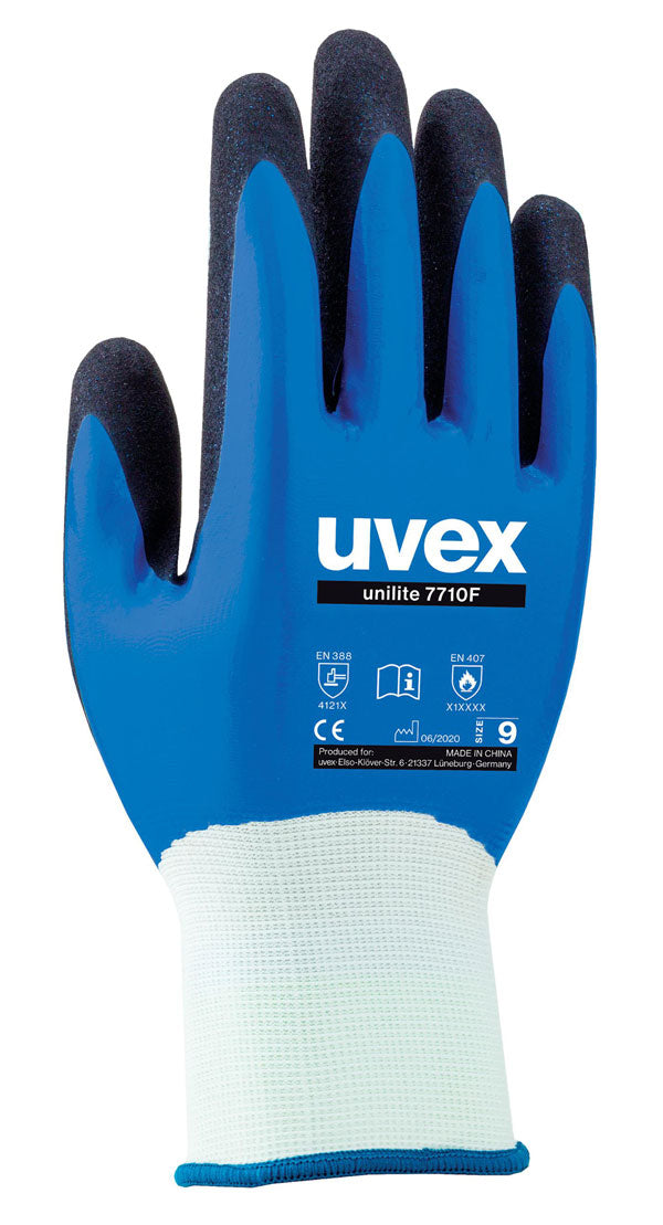 Uvex Uvex Unilite F Gloves - Blue - Customisable Nitrile