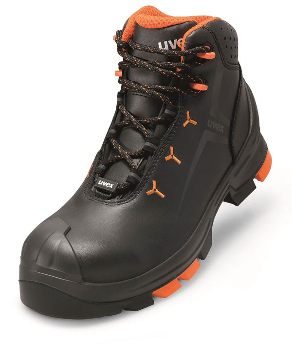 Uvex Uvex Leather Boot S Src - Black Orange - Customisable Safety Boots