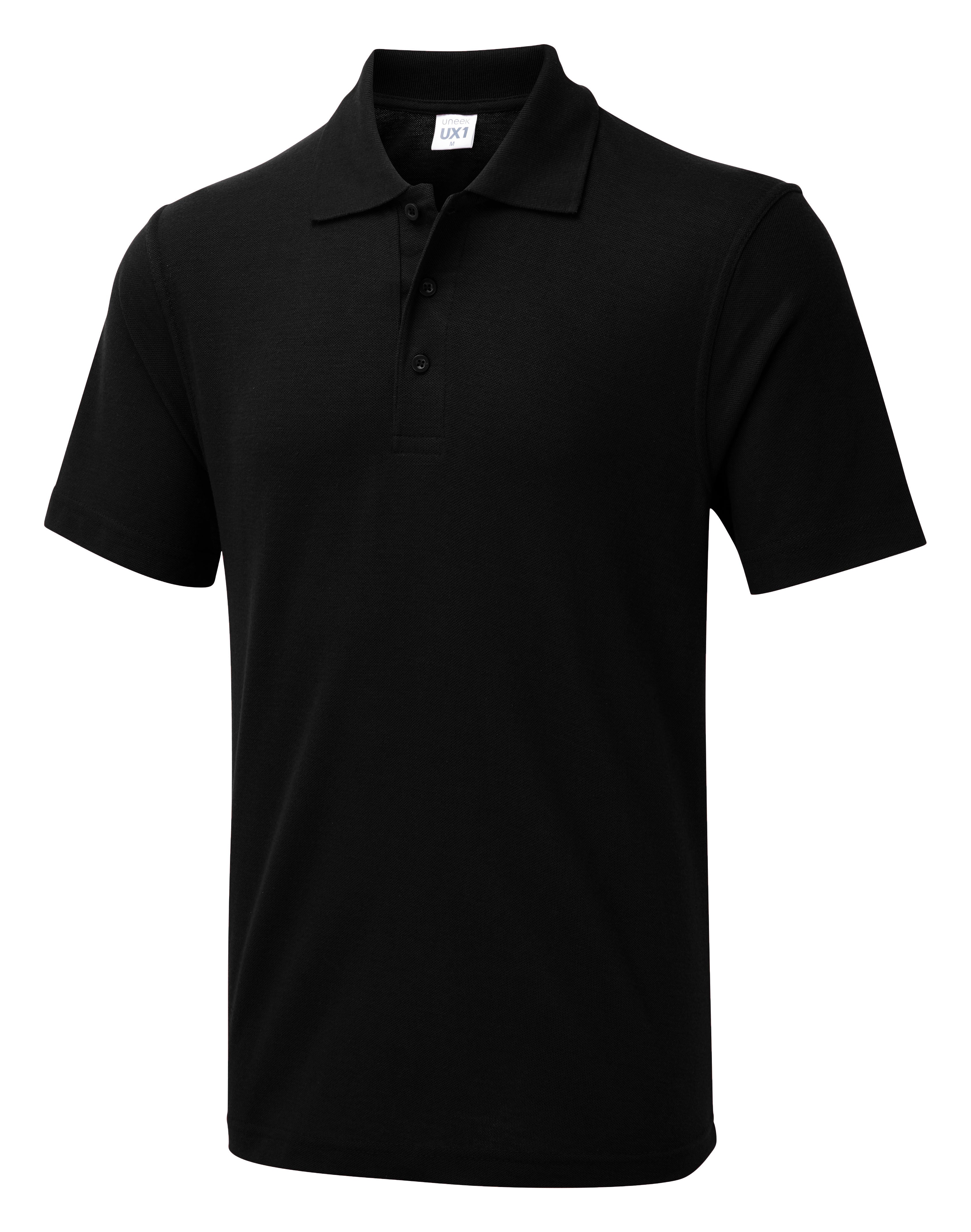 The UX Polo - UX1 - Black - Customisable Polos