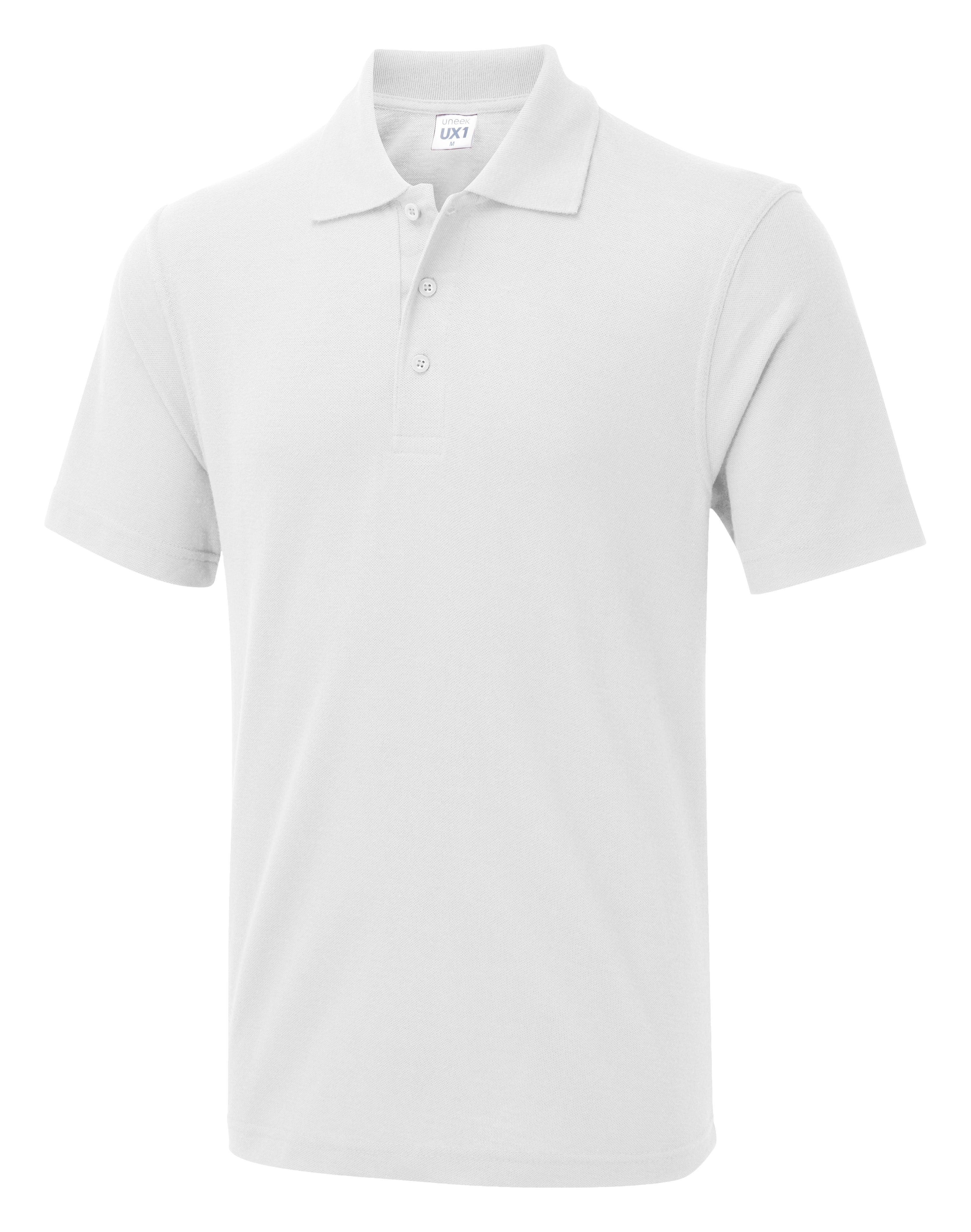 The UX Polo - UX1 - White - Customisable Polos