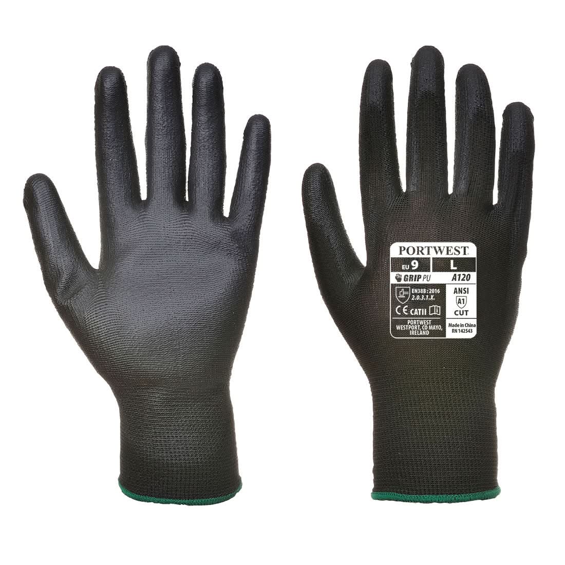 Portwest Vending Pu Palm Glove VA120 - Black S - Customisable Hand Protection