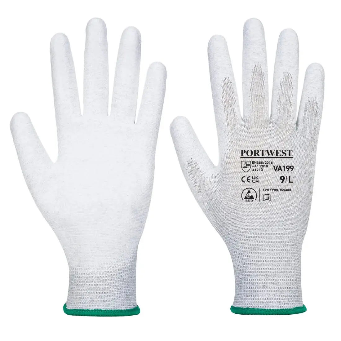 Vending Antistatic Pu Palm Glove Va199 - Grey - Customisable ESD Gloves