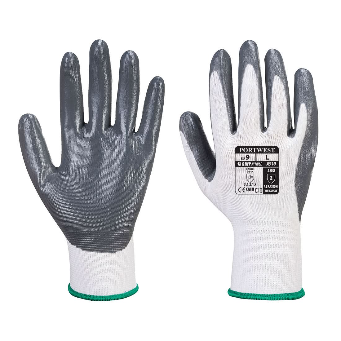 Flexo Grip Nitrile Glove Vending Va310 {Discontinued} - White Grey - Customisable General Handling Gloves
