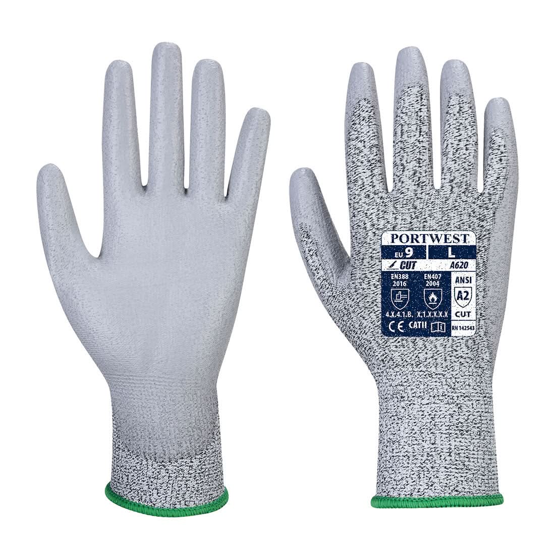 Portwest Vending Lr Cut Pu Palm Glove VA620 - Grey - Customisable Hand Protection
