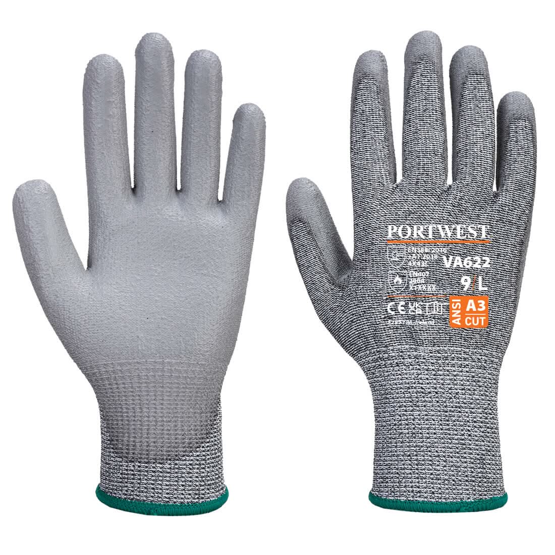 Vending Mr Cut Pu Palm Glove Va622 - Grey - Customisable Cut Resistant Gloves