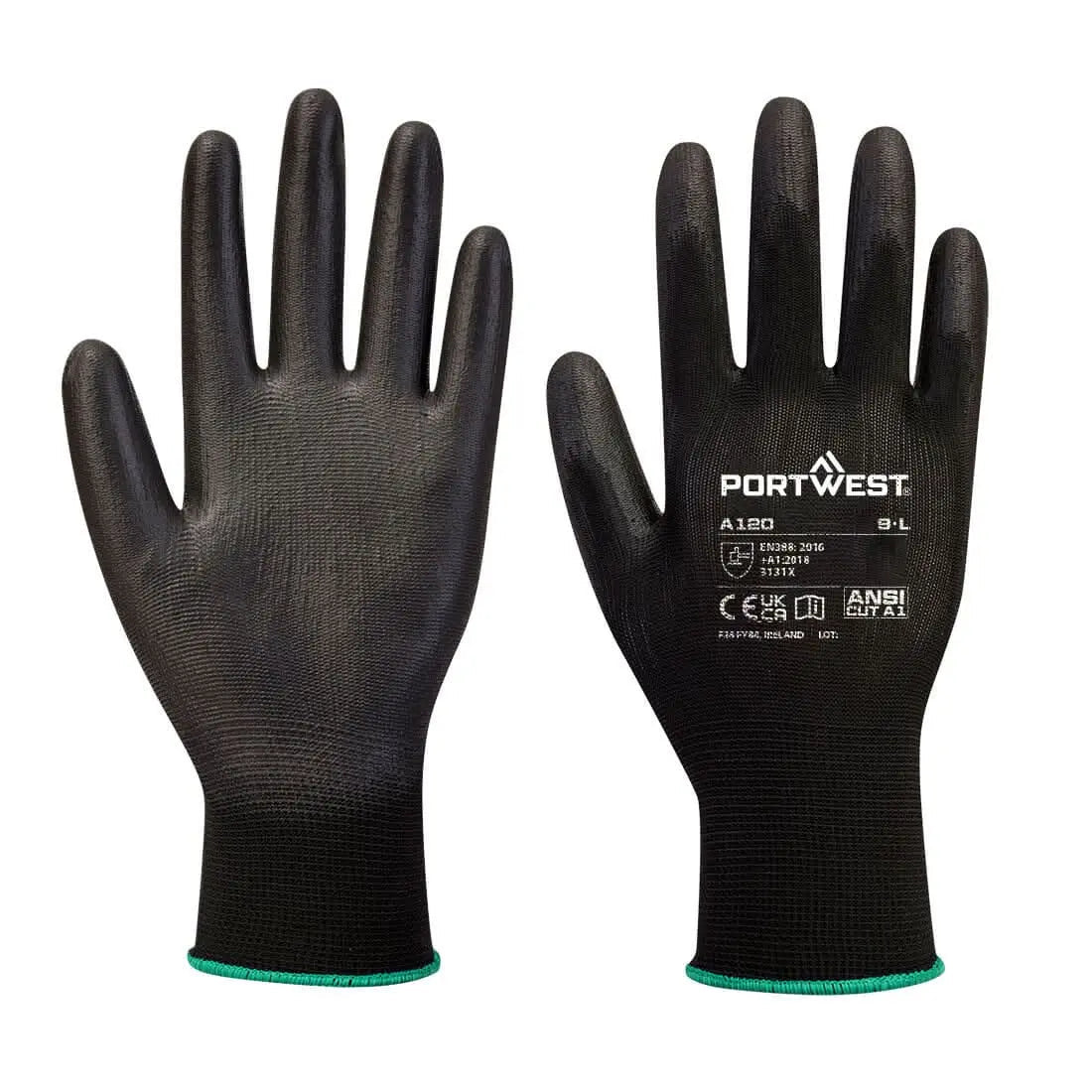 Vending Pu Palm (288 Pairs) Vb120 - Black L - Customisable General Handling Gloves