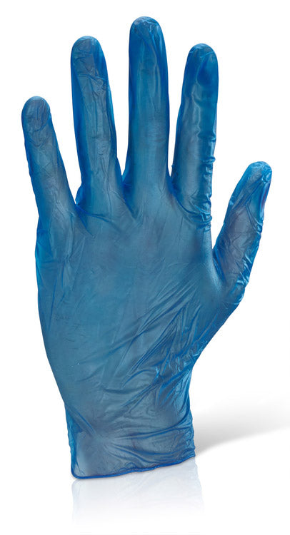 Beeswift Vinyl Disposable Examination Gloves - Blue S - Customisable Gloves