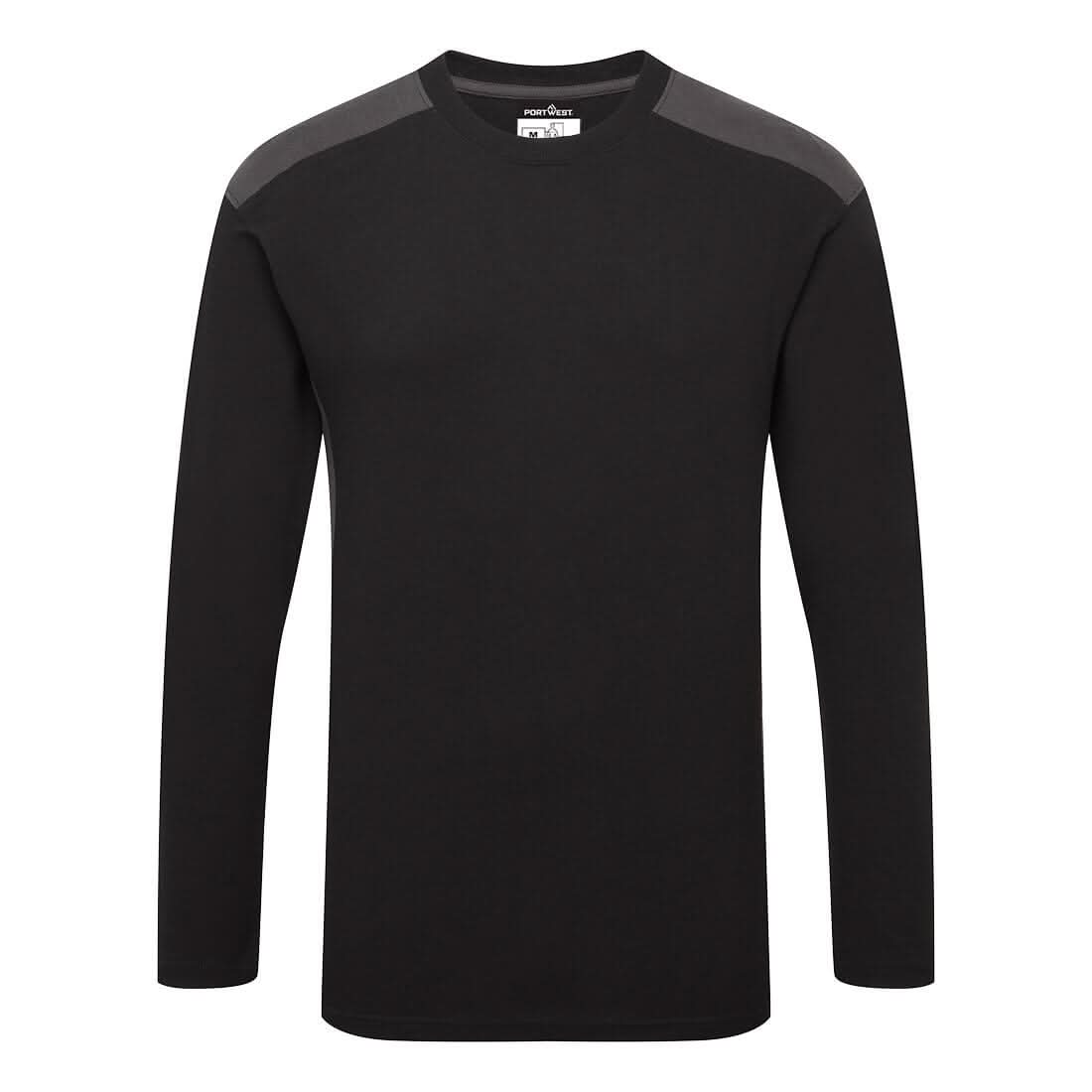 Portwest Two Tone T Shirt LS W1664 - Black Grey - Customisable T-Shirts