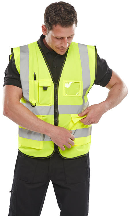 Beeswift Hi Vis Executive Id Vest - - Customisable Waistcoats / Vests