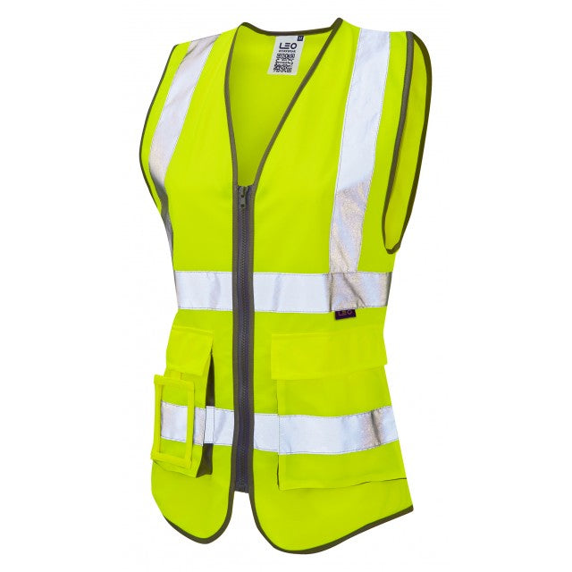 EcoViz Womens Superior Waistcoat Orange Lynmouth WL11 - HV YELLOW - Customisable HV Vest