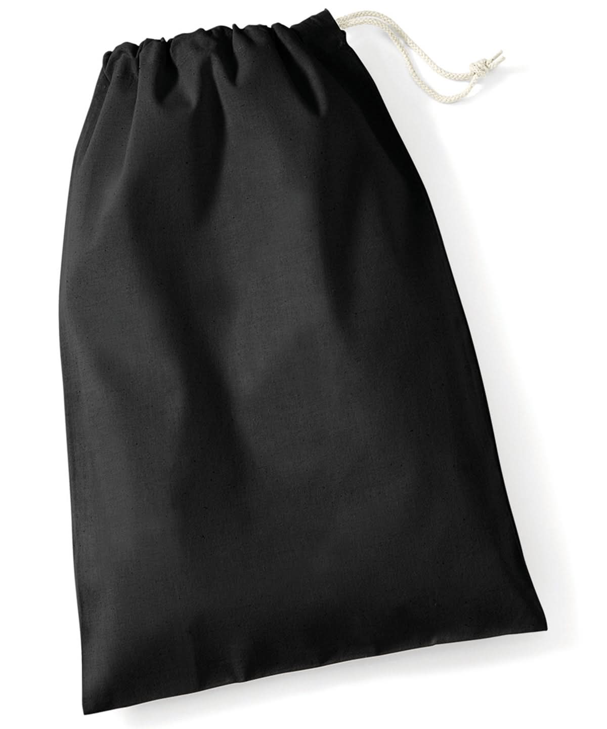 Westford Mill Cotton Stuff Bag WM115 - Black - Customisable Bags