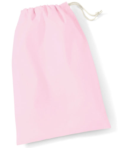 Westford Mill Cotton Stuff Bag WM115 - Classic Pink - Customisable Bags