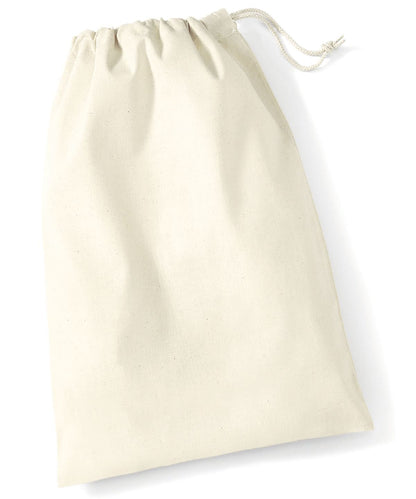 Westford Mill Cotton Stuff Bag WM115 - Natural - Customisable Bags