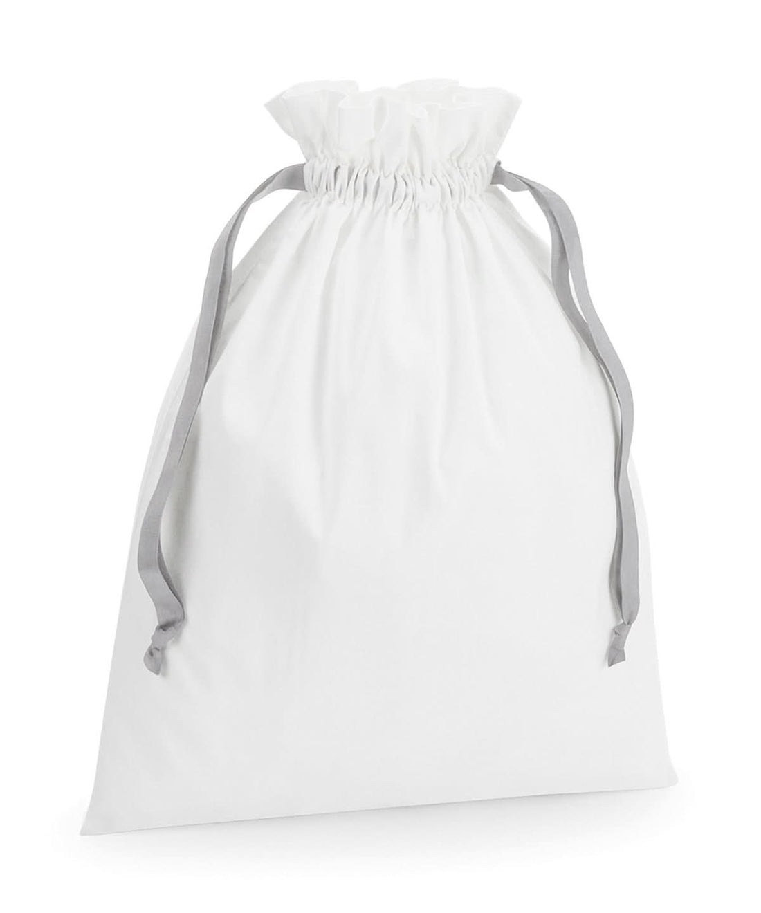 Westford Mill Cotton Gift Bag With Ribbon Drawstring WM121 - Soft White Light Grey - Customisable Bags