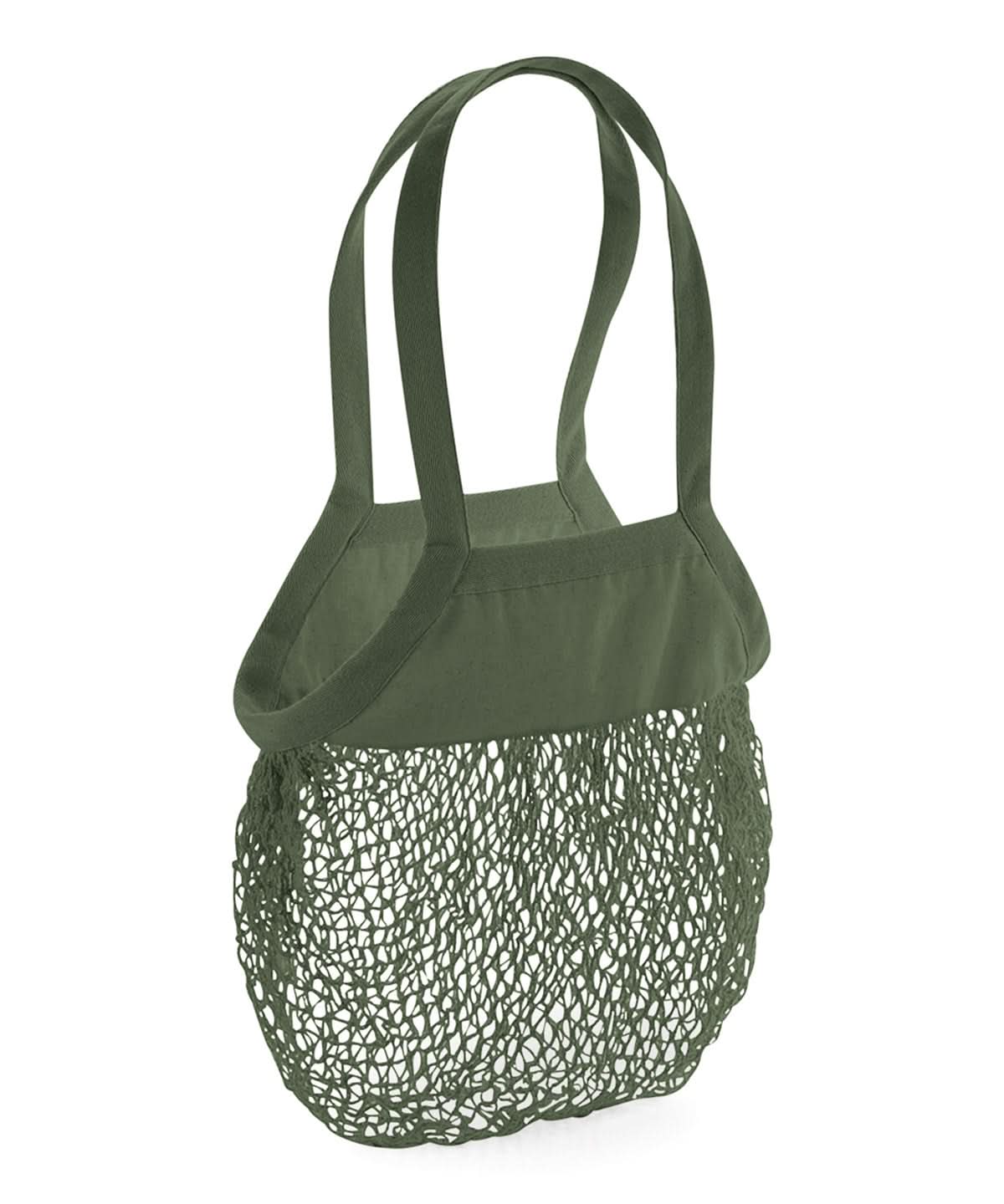 Westford Mill Organic Cotton Mesh Grocery Bag WM150 - Olive Green One size - Customisable Bags