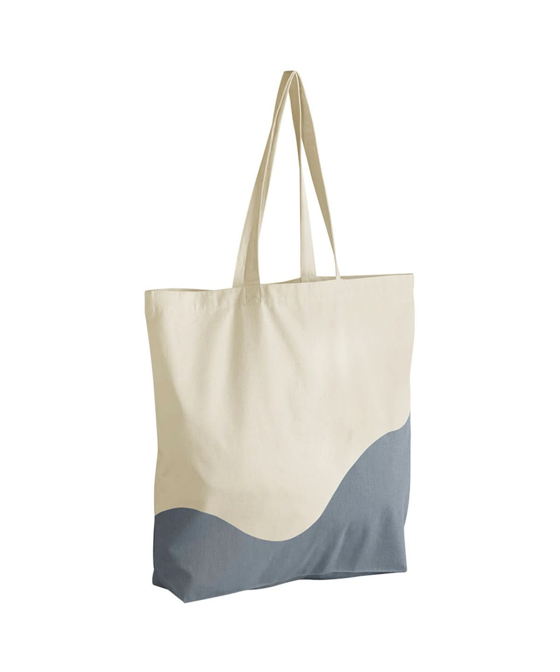 Westford Mill Organic Cotton Wave Print Maxi Tote WM235 - Natural Blue Grey One size - Customisable Bags