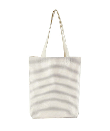 Westford Mill Striped Organic Cotton Tote WM251 - Grey Stripe One size - Customisable Bags