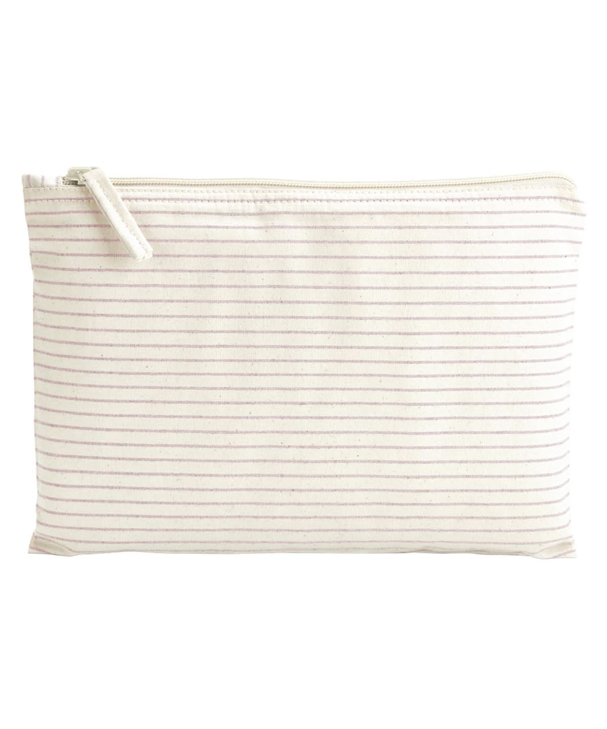 Westford Mill Striped Organic Accessory Pouch WM253 - Red Stripe - Customisable Bags