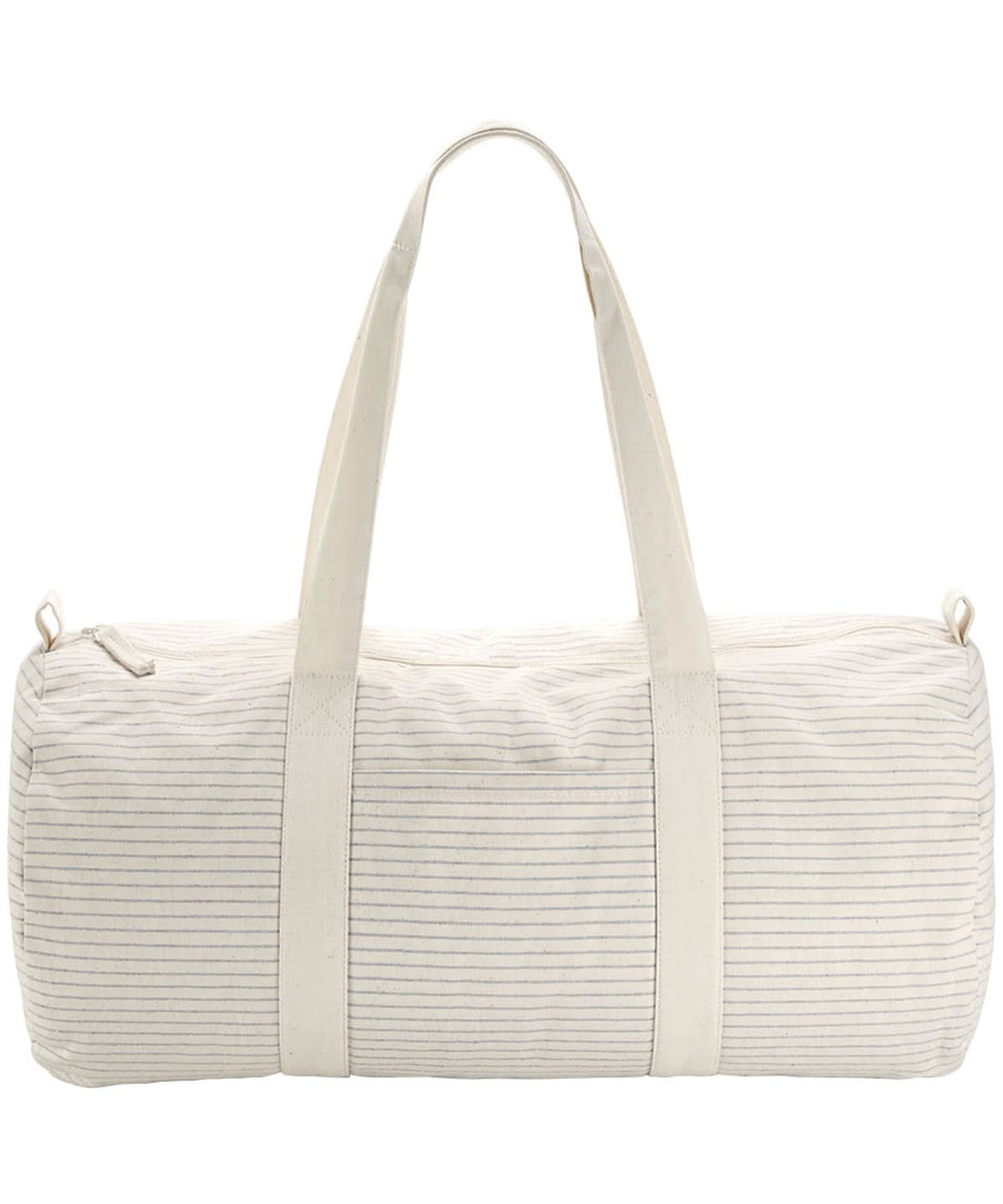Westford Mill Striped Organic Cotton Barrel Bag WM258 - Grey Stripe One size - Customisable Bags