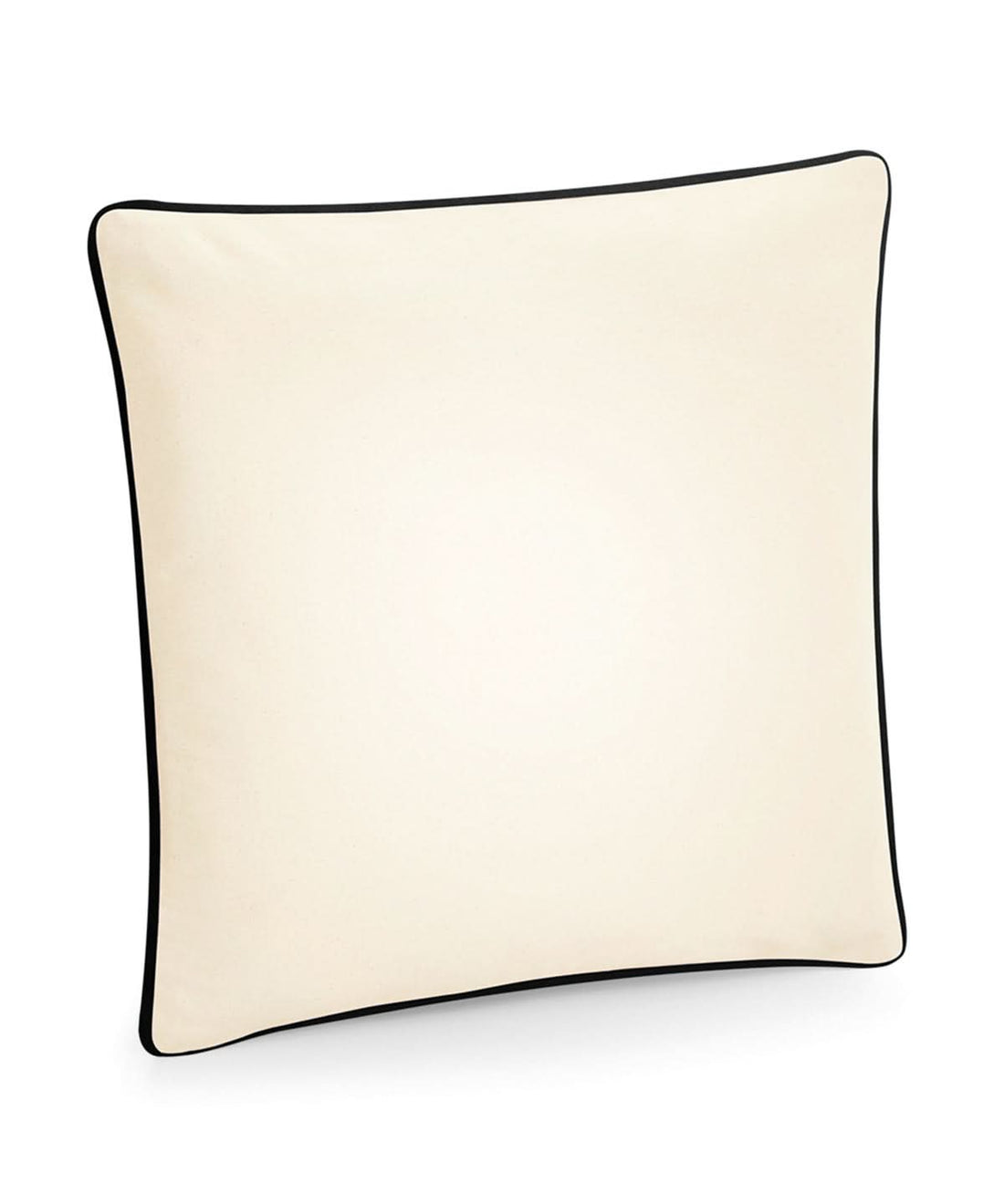 Westford Mill Fairtrade Cotton Piped Cushion Cover WM355 - Natural Black One Size - Customisable Cushion Covers