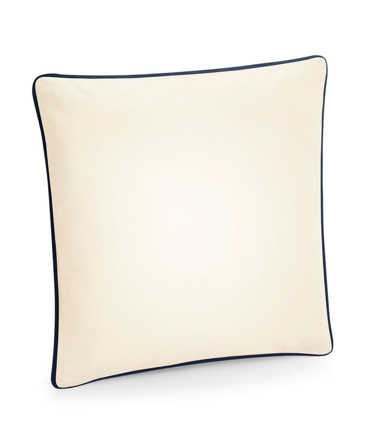 Westford Mill Fairtrade Cotton Piped Cushion Cover WM355 - Natural French Navy One Size - Customisable Cushion Covers