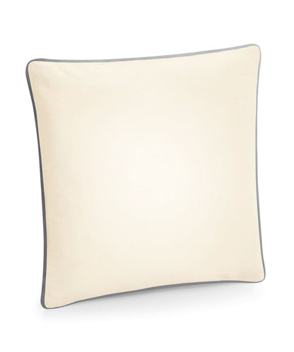 Westford Mill Fairtrade Cotton Piped Cushion Cover WM355 - Natural Light Grey One Size - Customisable Cushion Covers