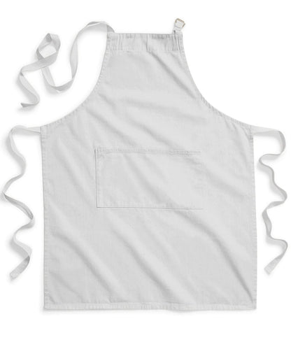 Westford Mill Fairtrade cotton adult craft apron WM364 - Light Grey One Size - Customisable Apron