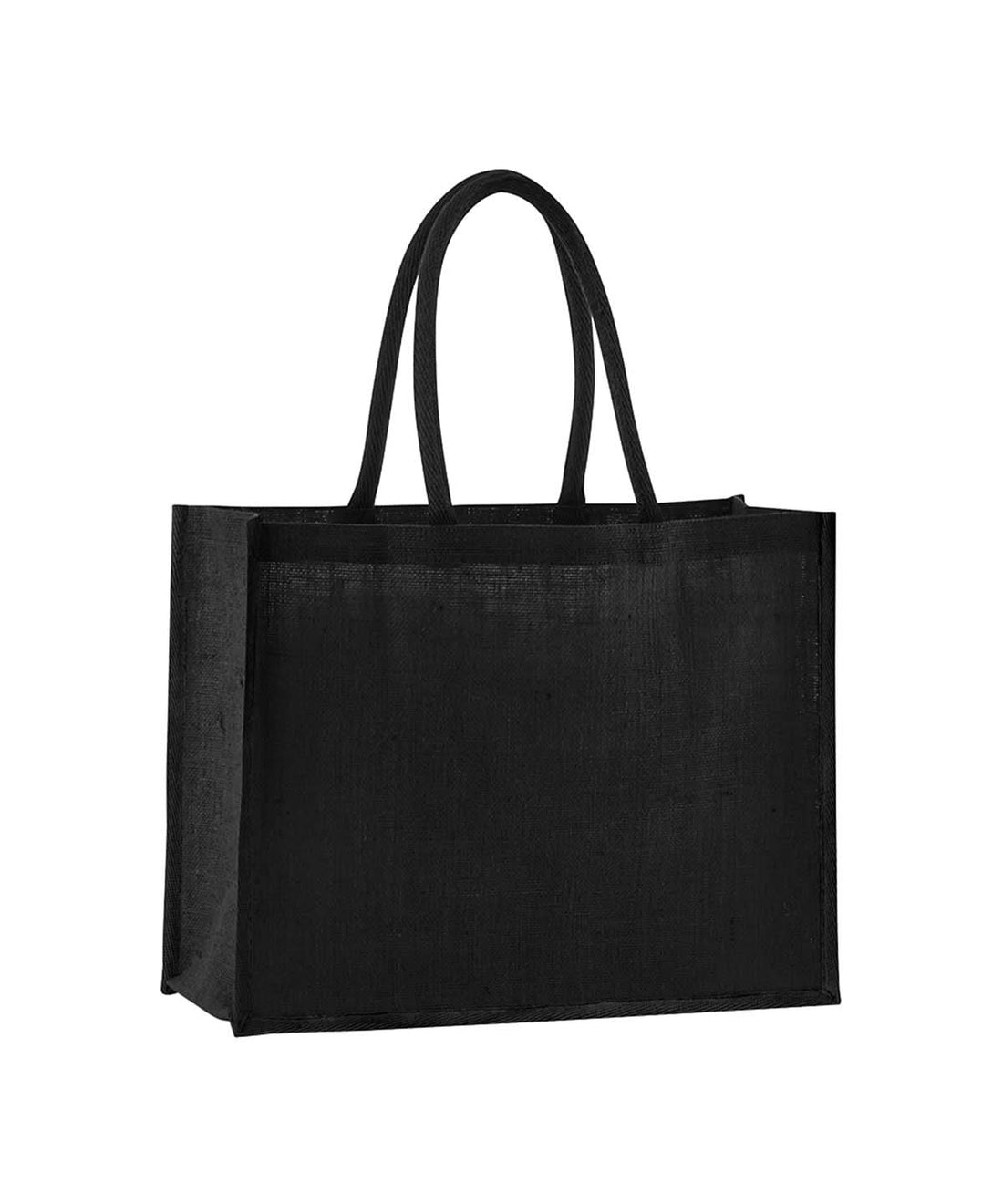 Westford Mill Natural Starched Jute Classic Shopper WM470 - Black Black One size - Customisable Bags