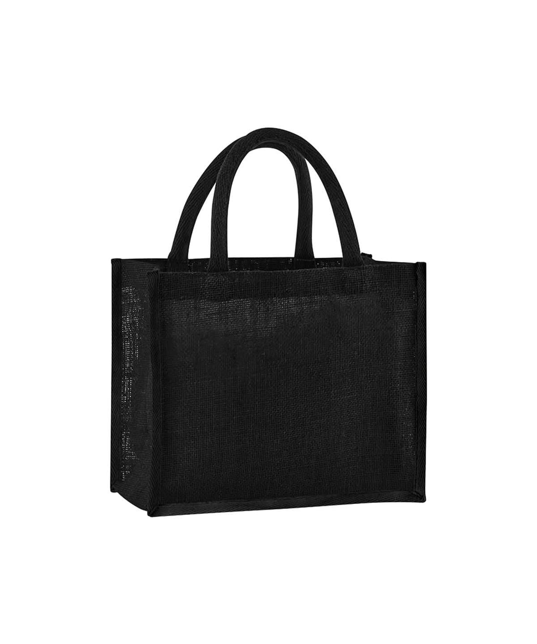 Westford Mill Natural Starched Jute Midi Tote WM473 - Black Black One size - Customisable Bags