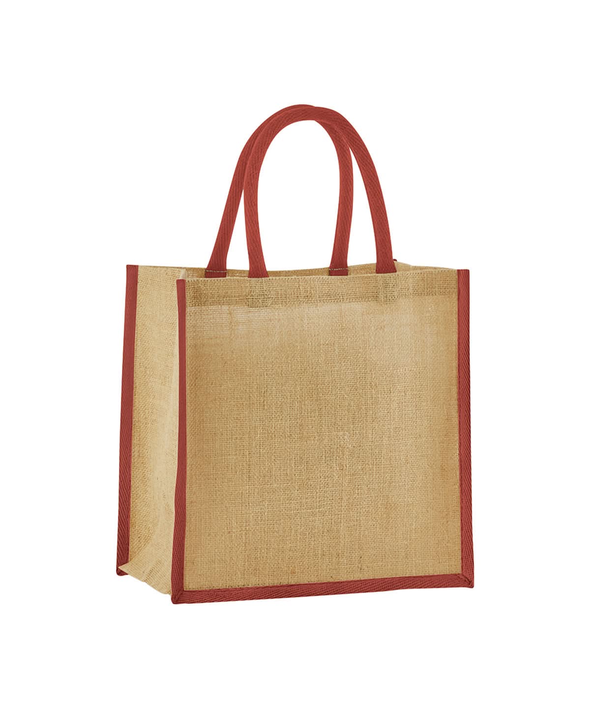 Westford Mill Natural Starched Jute Mini Gift Bag WM477 - Natural Orange Rust One size - Customisable Bags