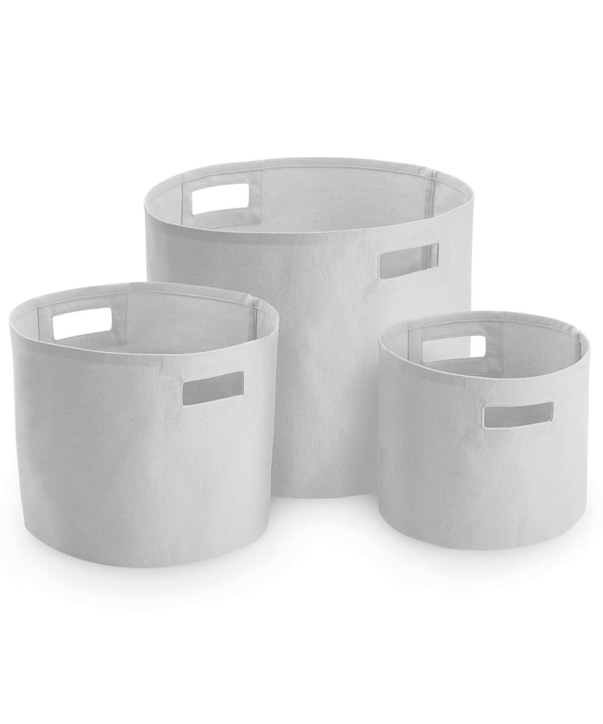Westford Mill Canvas Storage Tubs WM574 - Light Grey - Customisable Storage