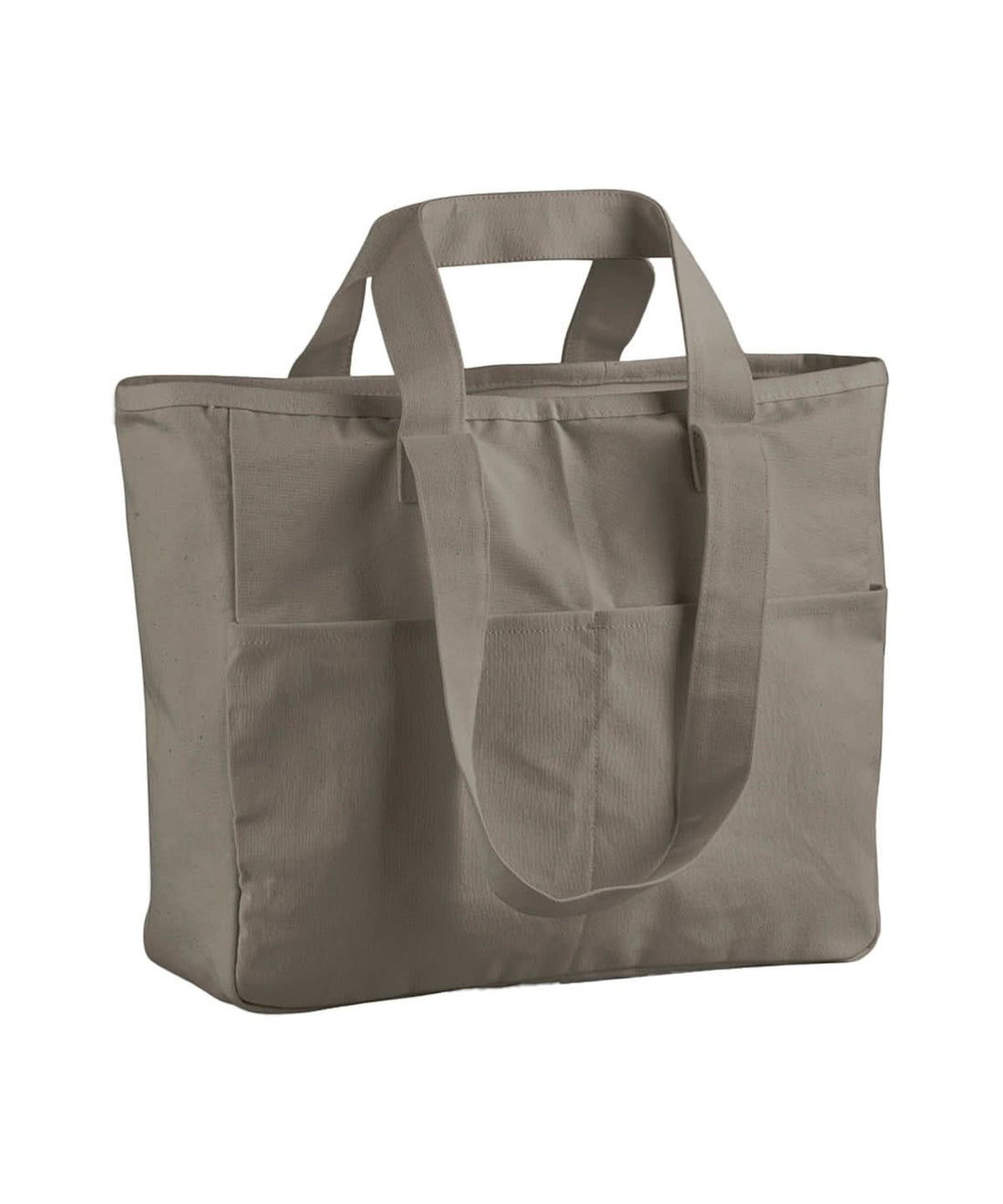 Westford Mill Double Handle Cargo Pocket Tote WM604 - Mushroom One size - Customisable Bags