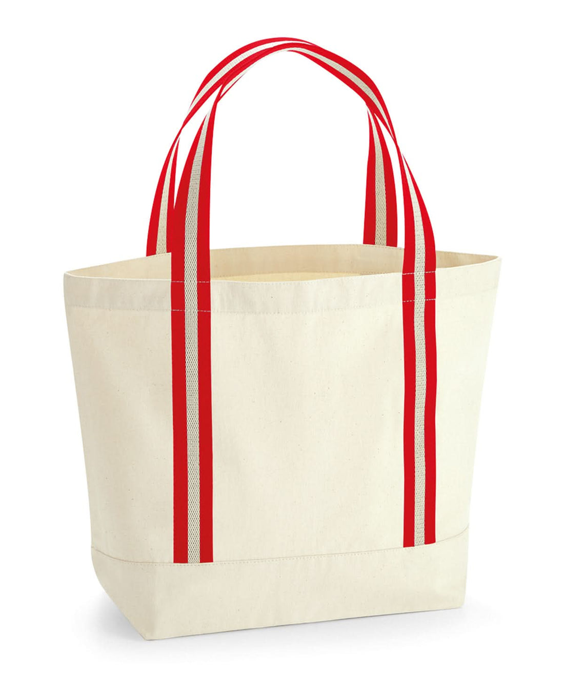 Westford Mill Earthaware Organic Boat Bag WM690 - Natural Classic Red One Size - Customisable Bags