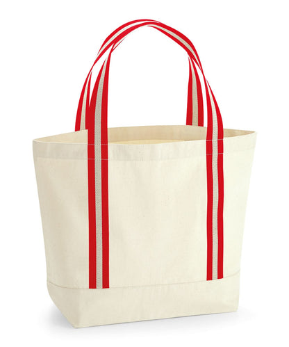 Westford Mill Earthaware Organic Boat Bag WM690 - Natural Classic Red One Size - Customisable Bags