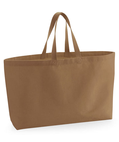 Westford Mill Oversized Canvas Tote Bag WM696 - Caramel One Size - Customisable Bags