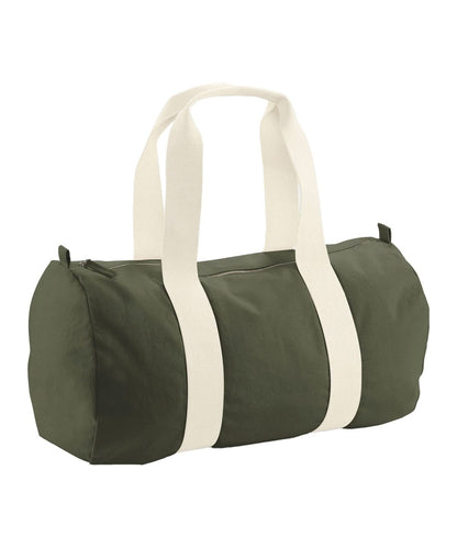 Westford Mill Earthaware Organic Barrel Bag WM814 - Olive Green One size - Customisable Bags
