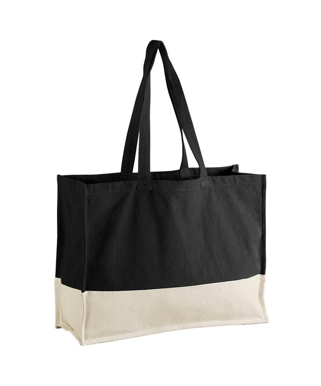 Westford Mill Earthaware Organic Contrast Shopper WM858 - Black Natural One size - Customisable Bags
