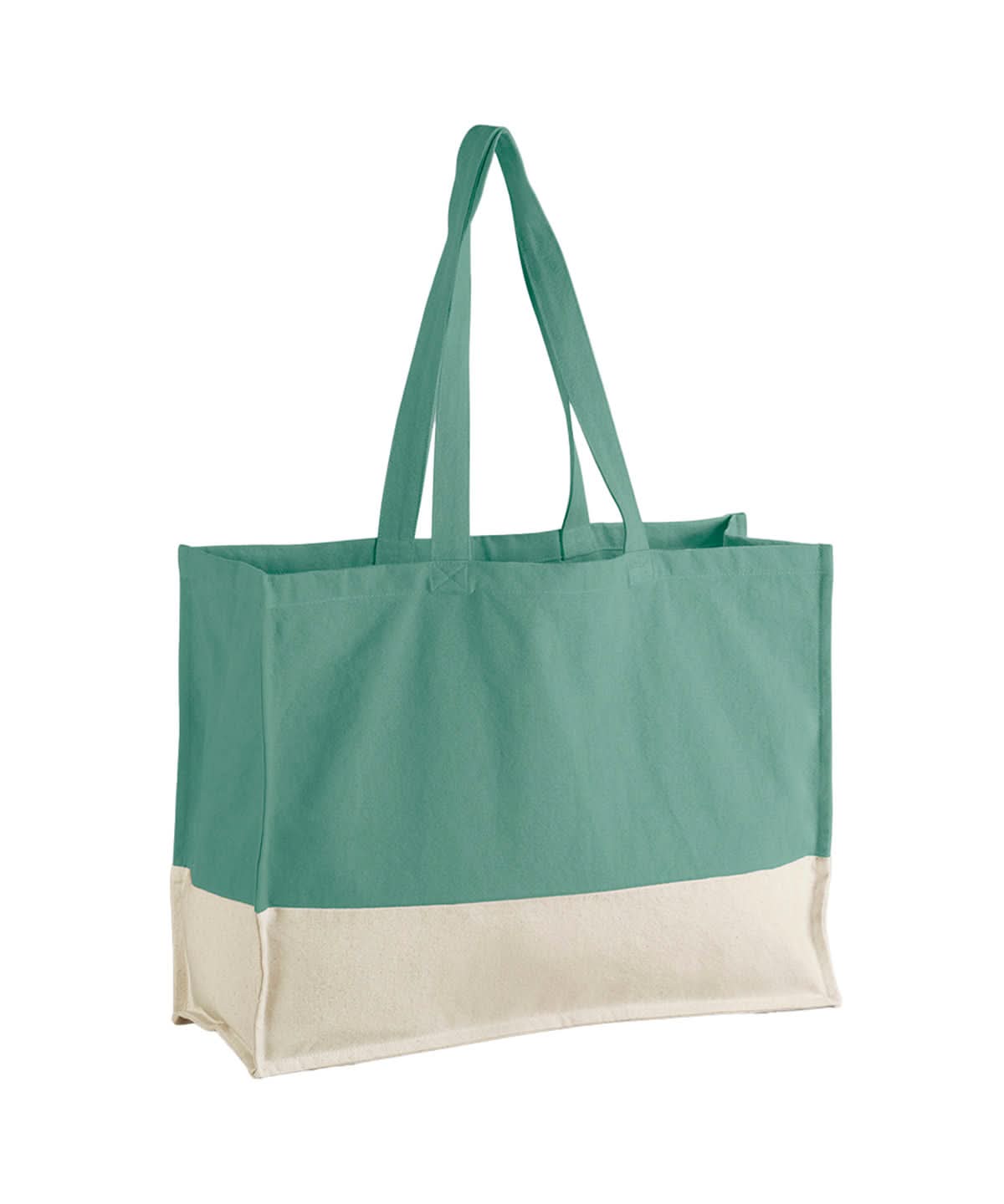 Westford Mill Earthaware Organic Contrast Shopper WM858 - Sage Green Natural One size - Customisable Bags