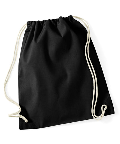 Westford Mill Recycled Cotton Gymsac WM910 - Black One size - Customisable Bags