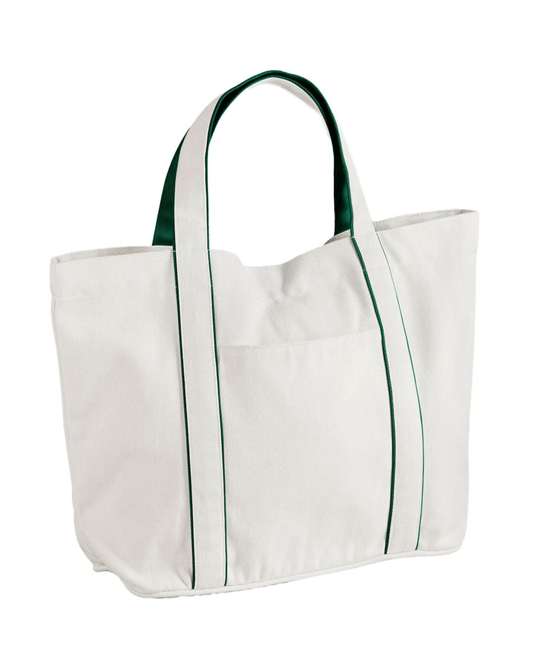 Westford Mill Courtside Medium Tote WM950 - Soft White Bottle Green One size - Customisable Bags
