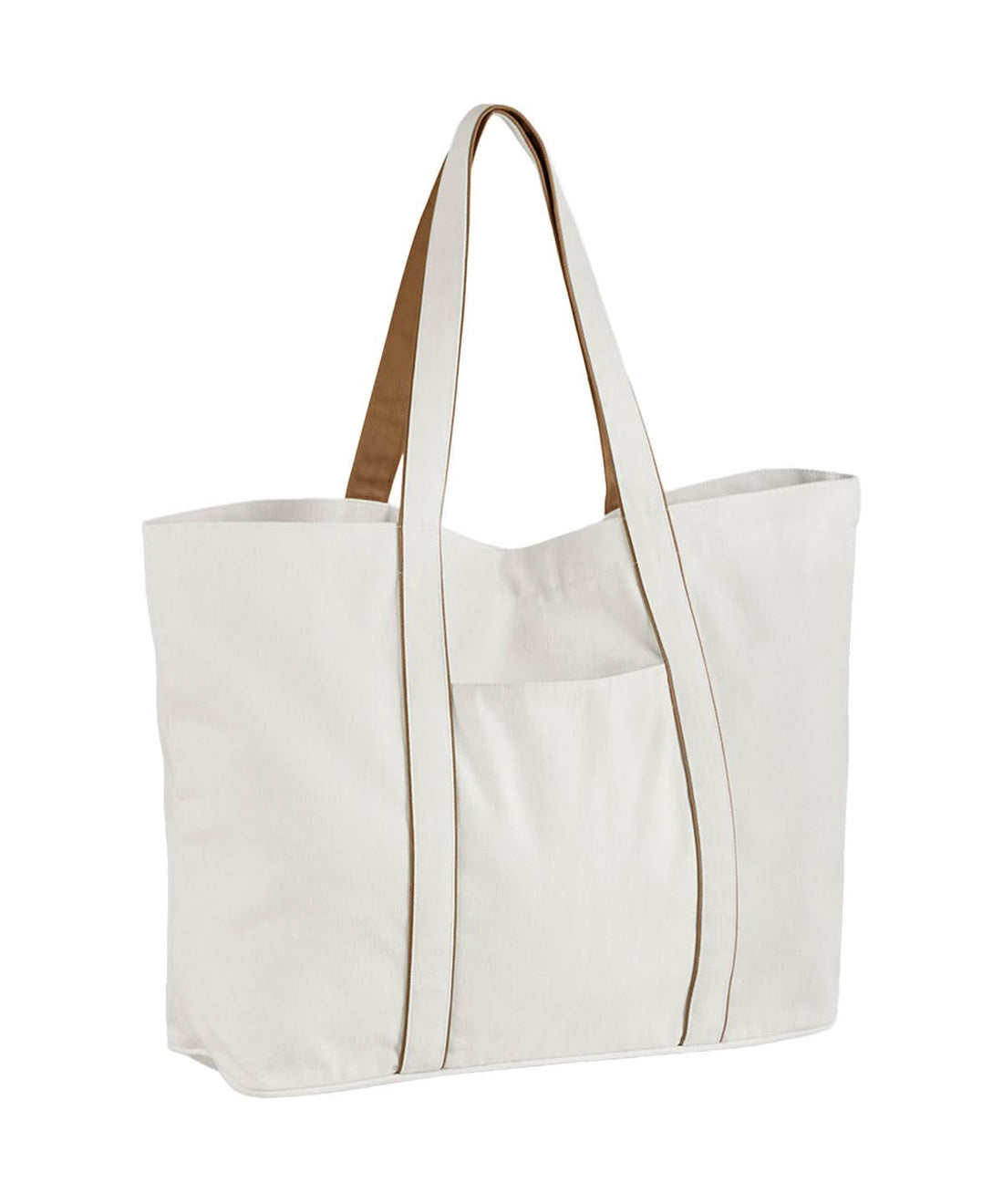 Westford Mill Courtside Large Tote WM952 - Soft White Caramel One Size - Customisable Bags
