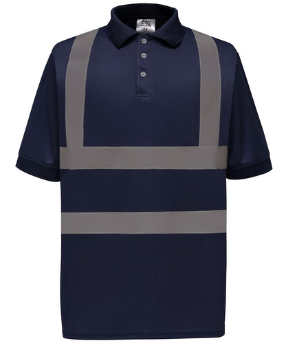 Yoko HV Short Sleeve Polo Hvj210 YK020 - Navy - Customisable Hi-Vis Polos